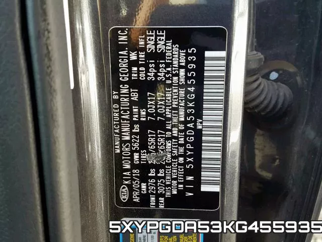 5XYPGDA53KG455935 фото 2