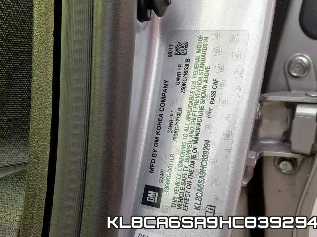 KL8CA6SA9HC839294 фото 2