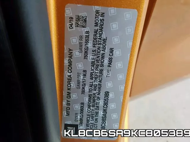KL8CB6SA9KC805389 фото 2