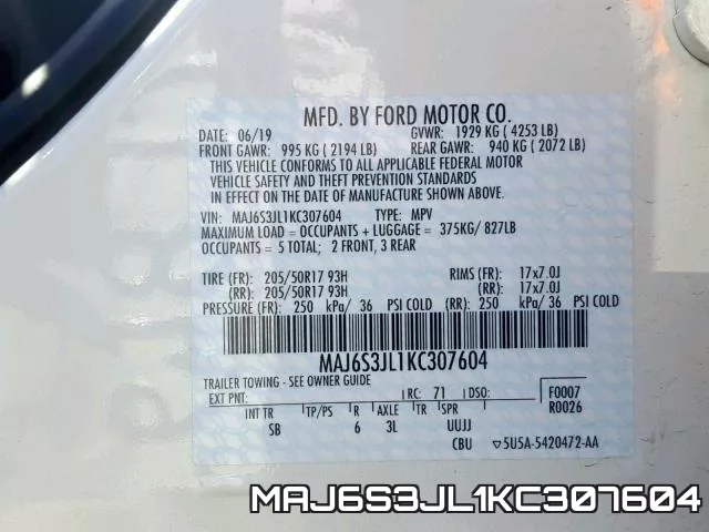 MAJ6S3JL1KC307604 фото 2