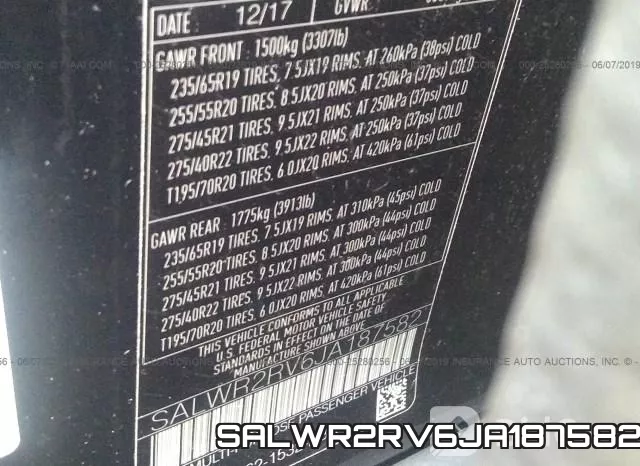 SALWR2RV6JA187582 фото 10