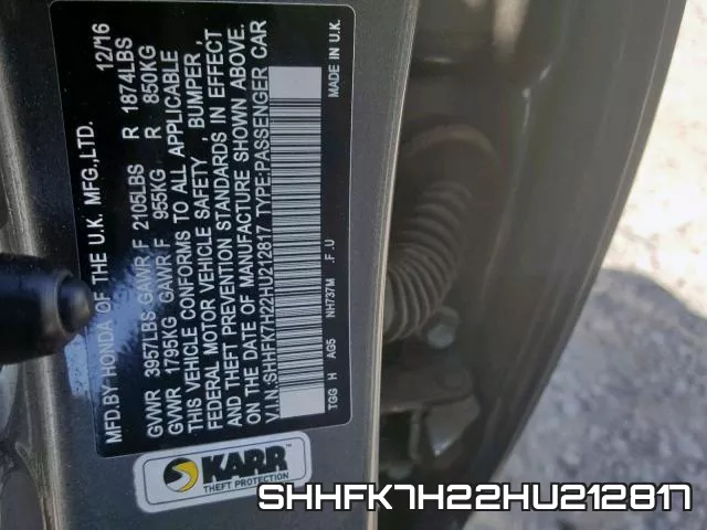 SHHFK7H22HU212817 фото 2