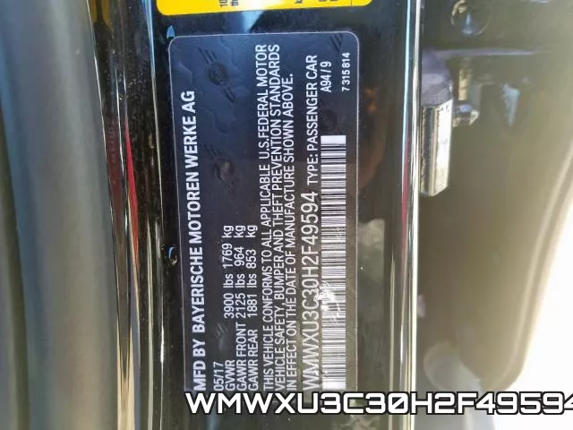 WMWXU3C30H2F49594 фото 2