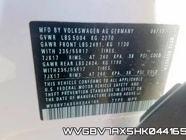 WVGBV7AX5HK044165 фото 2