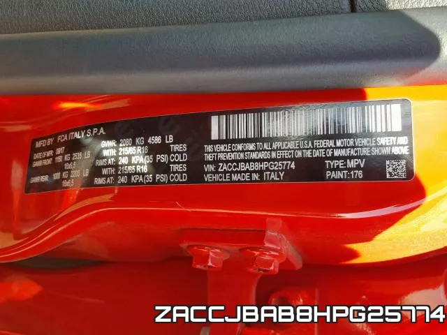ZACCJBAB8HPG25774 фото 2
