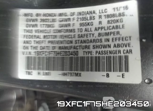 19XFC1F75HE203450 фото 10