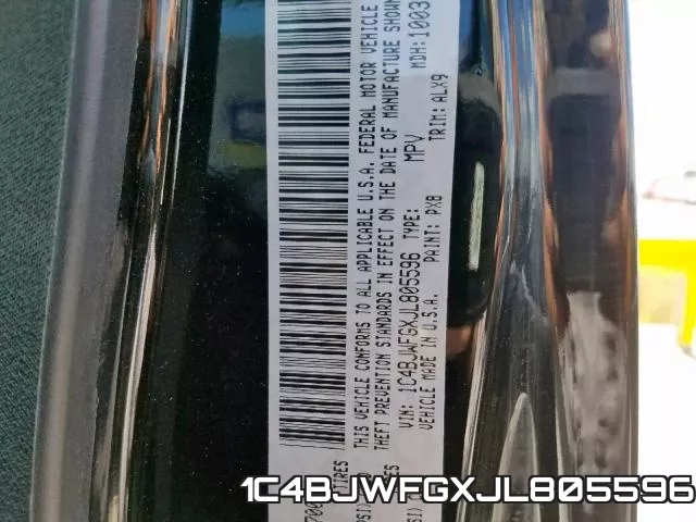 1C4BJWFGXJL805596 фото 2