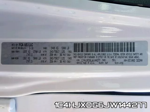 1C4HJXDG6JW144277 фото 2