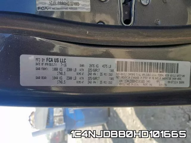 1C4NJDBB0HD101665 фото 2