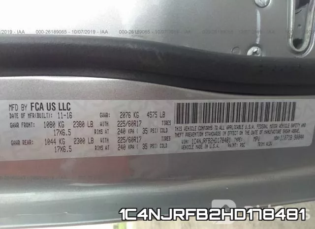 1C4NJRFB2HD178481 фото 10