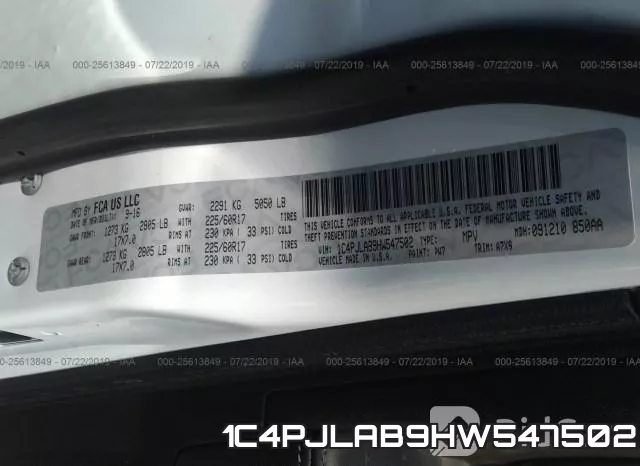 1C4PJLAB9HW547502 фото 10