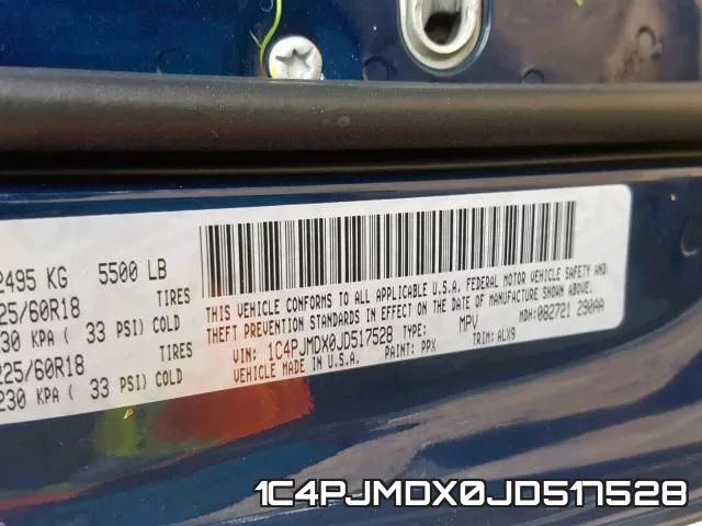 1C4PJMDX0JD517528 фото 2