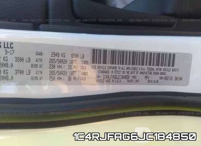 1C4RJFAG6JC184850 фото 10