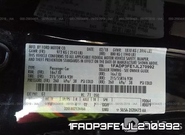 1FADP3FE1JL270992 фото 10