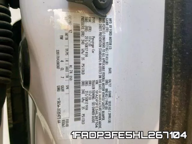 1FADP3FE5HL267104 фото 2