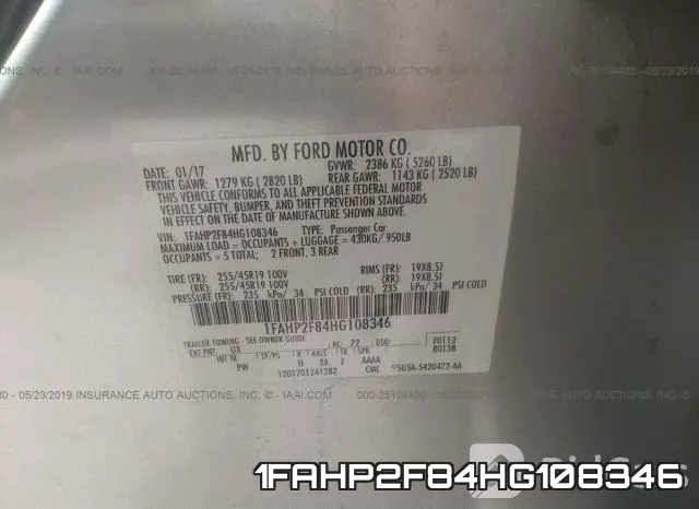 1FAHP2F84HG108346 фото 10
