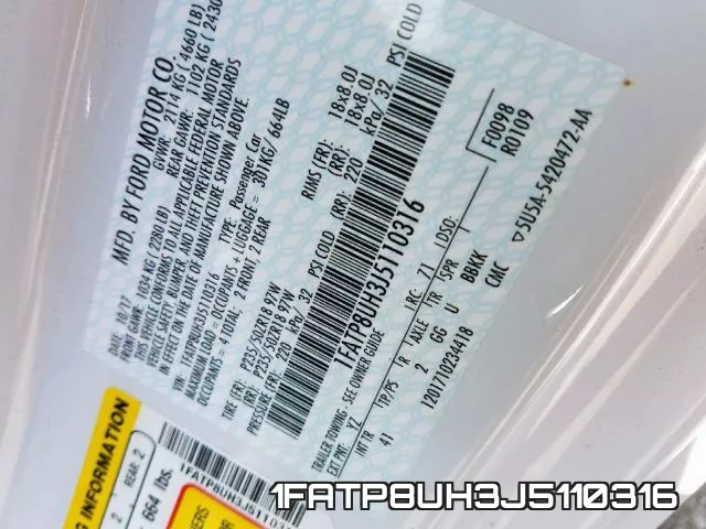 1FATP8UH3J5110316 фото 2