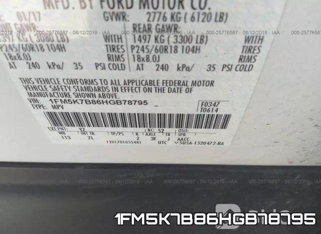 1FM5K7B86HGB78795 фото 10