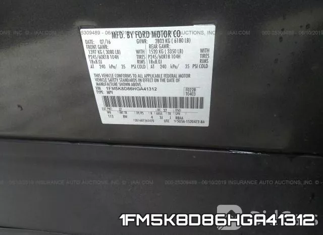 1FM5K8D86HGA41312 фото 10