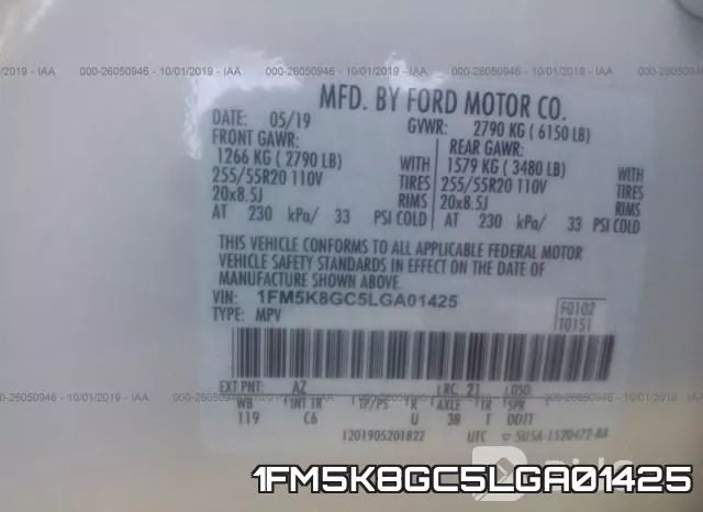 1FM5K8GC5LGA01425 фото 10