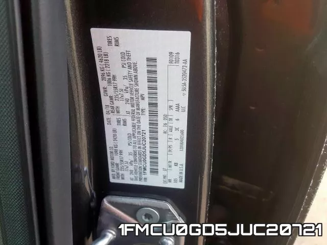 1FMCU0GD5JUC20721 фото 2