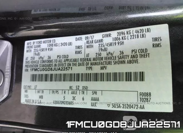 1FMCU0GD8JUA22571 фото 10