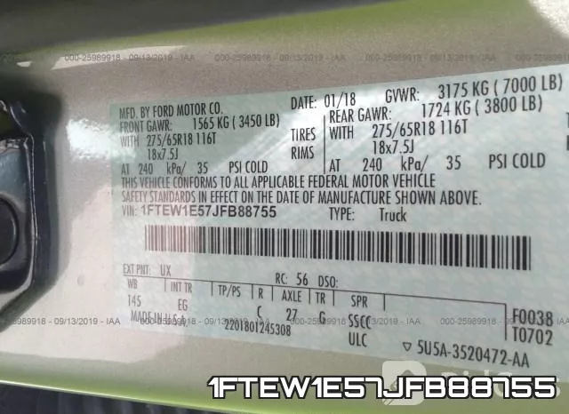 1FTEW1E57JFB88755 фото 10