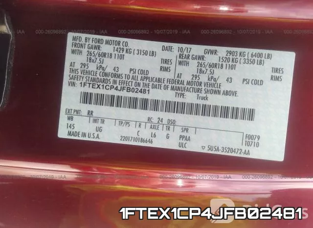 1FTEX1CP4JFB02481 фото 10