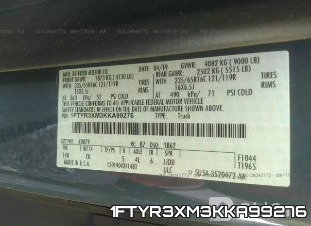 1FTYR3XM3KKA99276 фото 10
