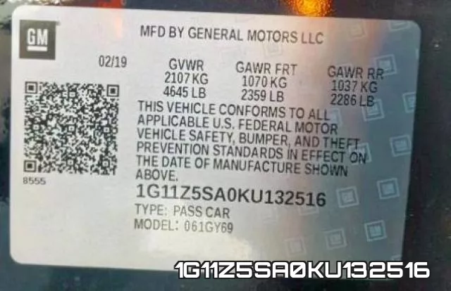 1G11Z5SA0KU132516 фото 2