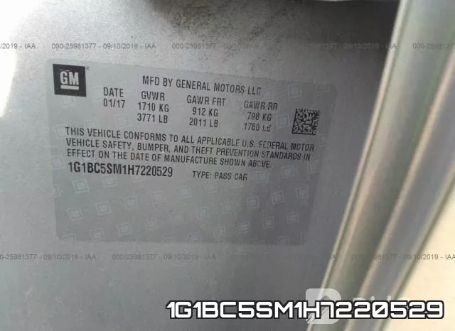 1G1BC5SM1H7220529 фото 10