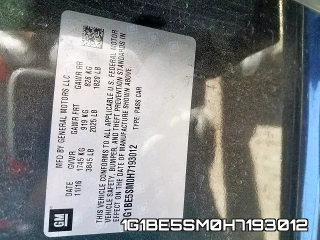 1G1BE5SM0H7193012 фото 2
