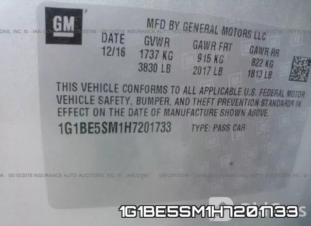1G1BE5SM1H7201733 фото 10