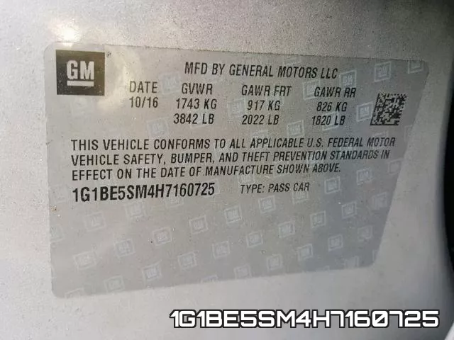 1G1BE5SM4H7160725 фото 2