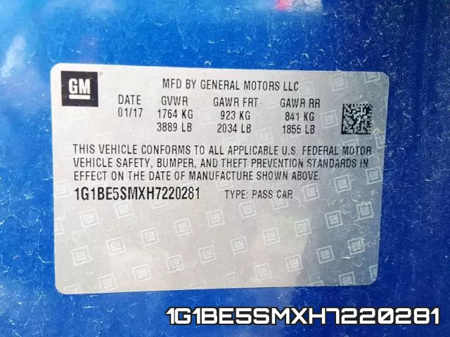 1G1BE5SMXH7220281 фото 2