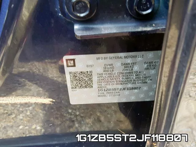 1G1ZB5ST2JF118807 фото 2