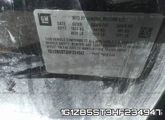 1G1ZB5ST3HF234947 фото 10
