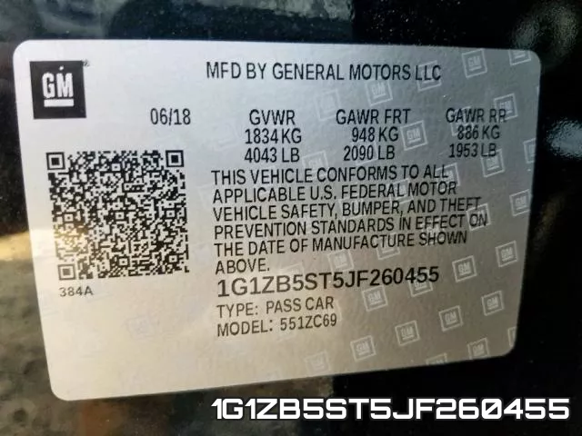 1G1ZB5ST5JF260455 фото 2