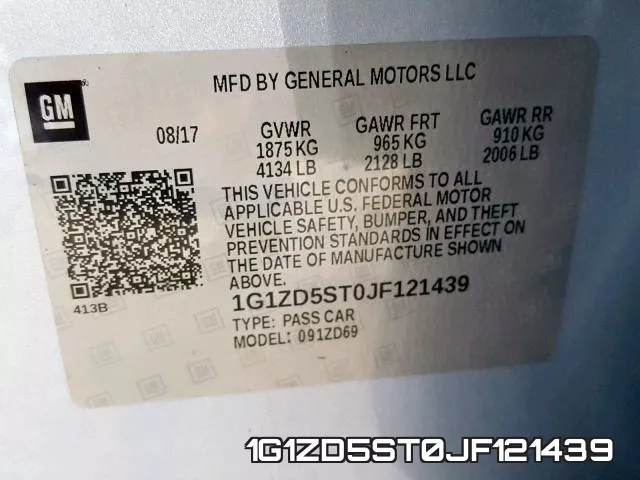 1G1ZD5ST0JF121439 фото 2