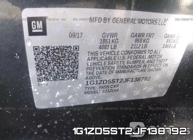 1G1ZD5ST2JF138792 фото 10