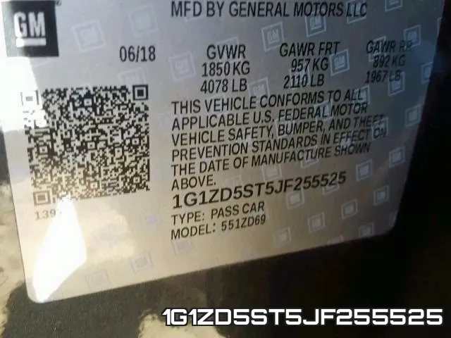 1G1ZD5ST5JF255525 фото 2
