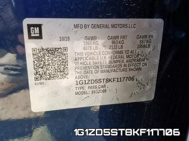 1G1ZD5ST8KF117706 фото 2