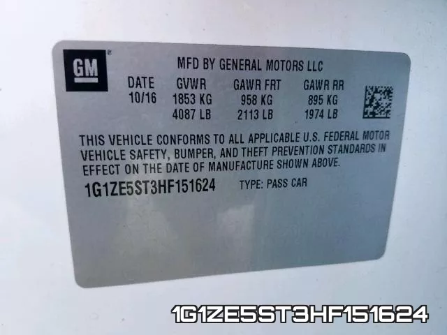 1G1ZE5ST3HF151624 фото 2