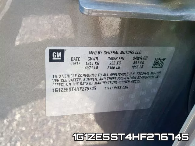 1G1ZE5ST4HF276745 фото 2
