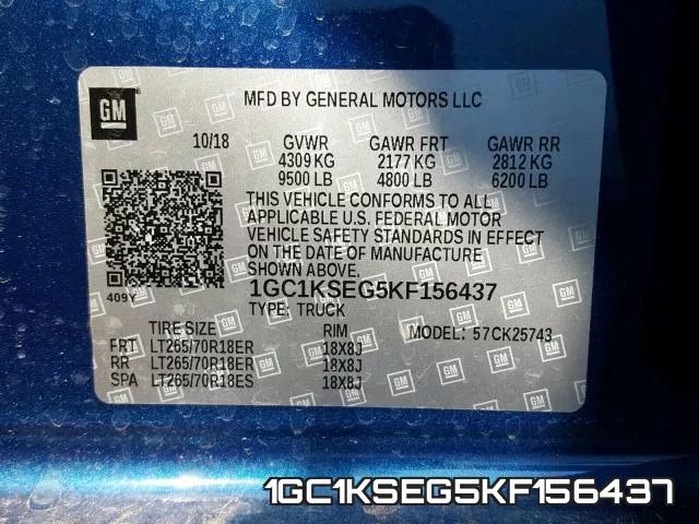 1GC1KSEG5KF156437 фото 2