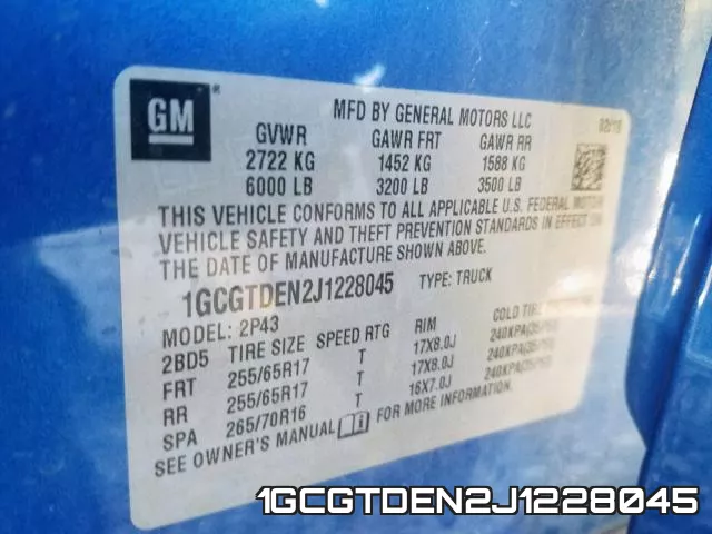 1GCGTDEN2J1228045 фото 2