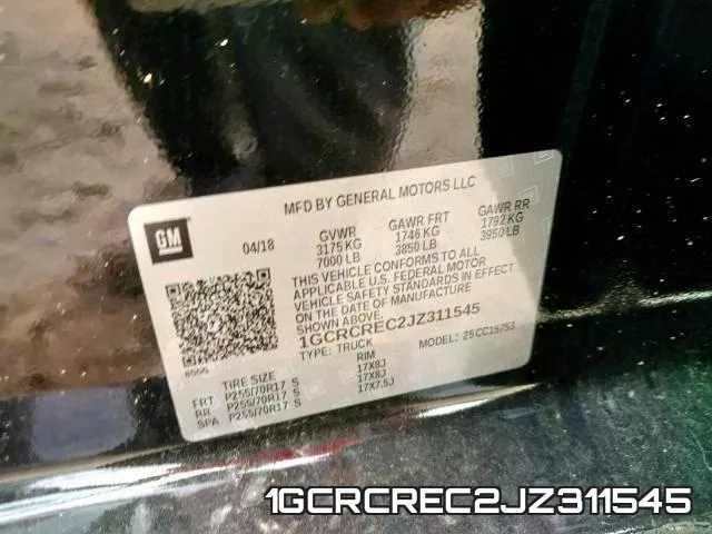 1GCRCREC2JZ311545 фото 2