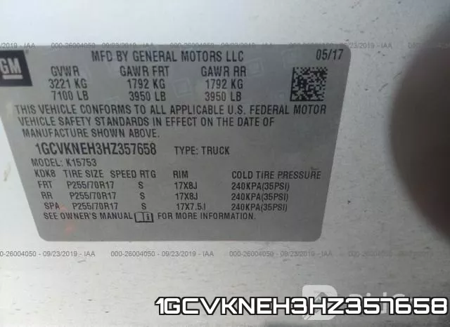 1GCVKNEH3HZ357658 фото 10