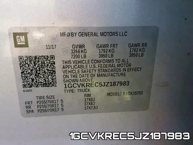 1GCVKREC5JZ187983 фото 2