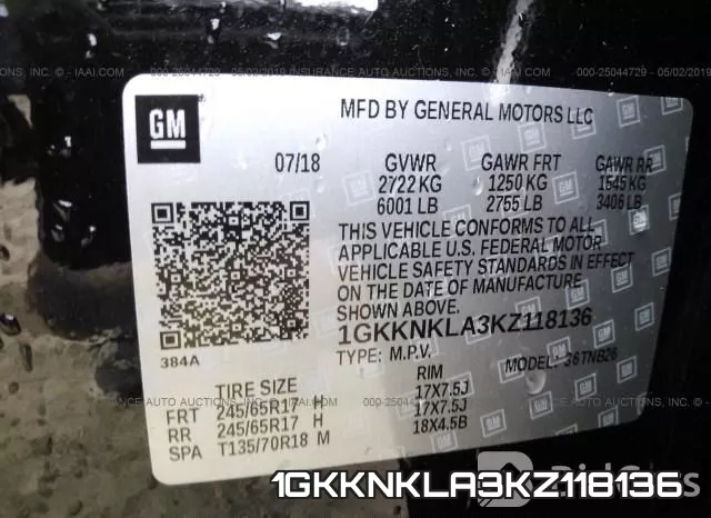 1GKKNKLA3KZ118136 фото 10